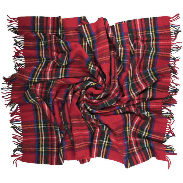 Highland Tweeds Pure New Wool Fluffy Throw ~ Royal Stewart