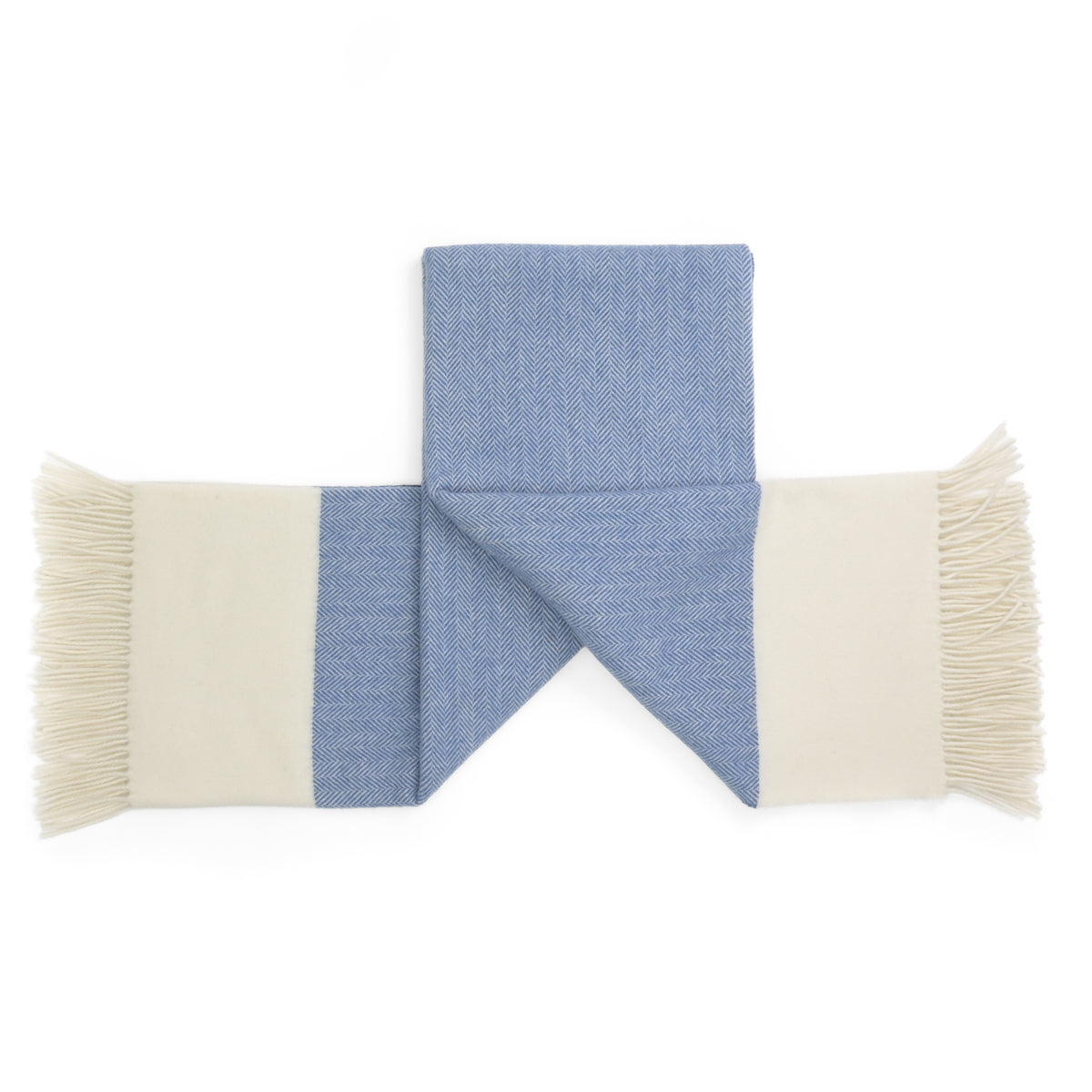 Southampton Home Portofino Herringbone Fine Australian Wool Throw ~ Riviera Blue