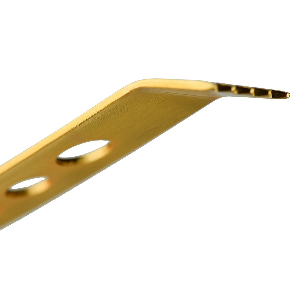 7-inch professional ice tongs in 24K gold-plated stainless steel with serrated gripper teeth for easy ice handling.
