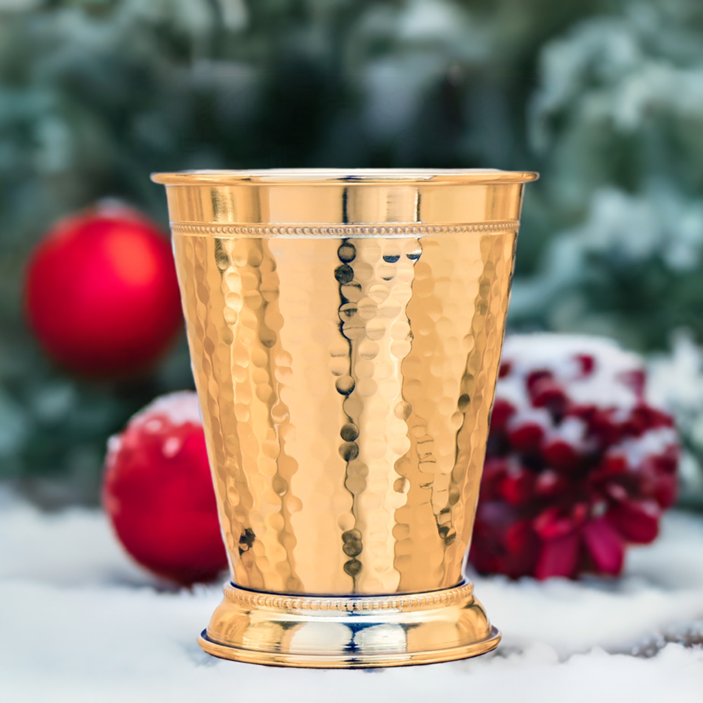 24K Gold Plate Hammered Julep Cup - Limited Edition -Mint Julep-Prince of Scots-810032753948-HammeredGoldMintJulep-Prince of Scots