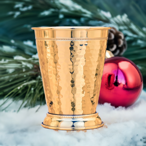 24K Gold Plate Hammered Julep Cup - Limited Edition -Mint Julep-Prince of Scots-810032753948-HammeredGoldMintJulep-Prince of Scots