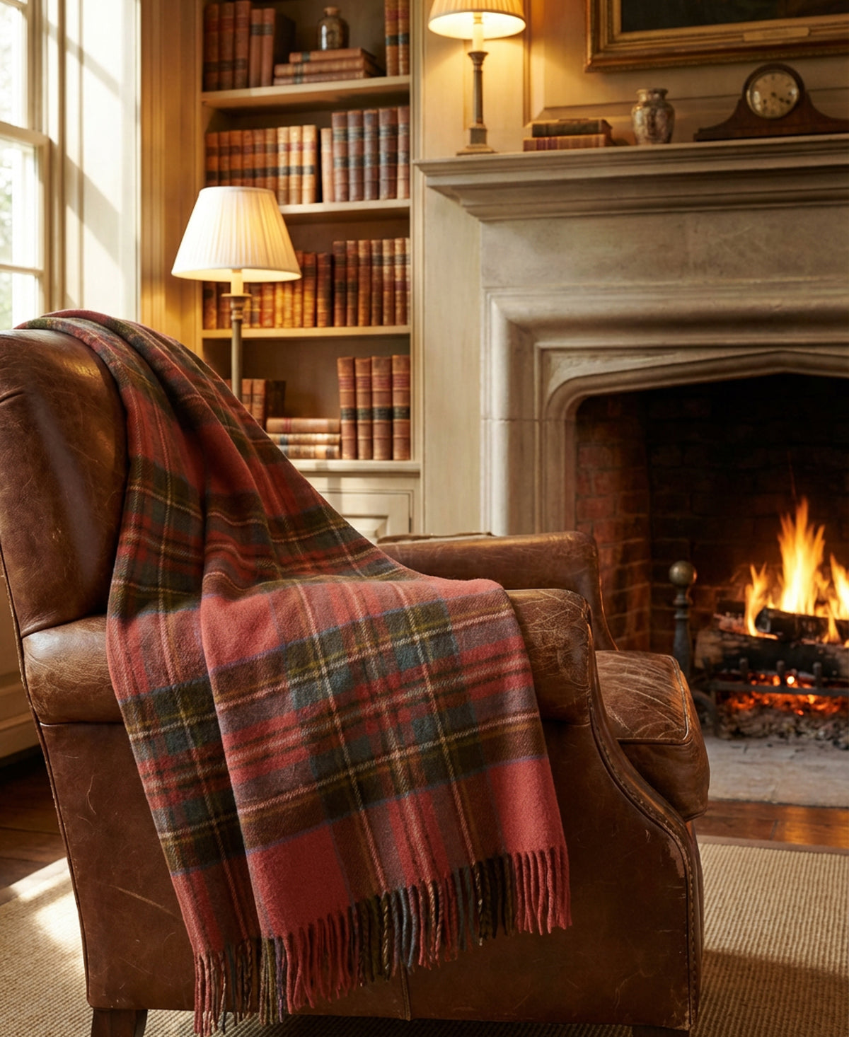 Prince of Scots Merino Wool Throw ~ Antique Royal Stewart ~-Throws and Blankets-[bar code]-Prince of Scots