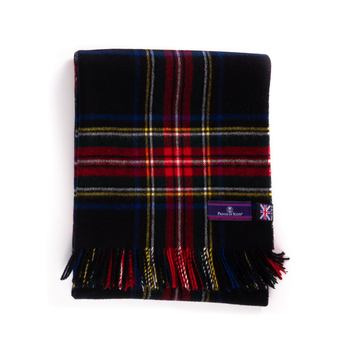 Prince of Scots Merino Wool Throw ~ Black Stewart ~-Throws and Blankets-[bar code]-Prince of Scots