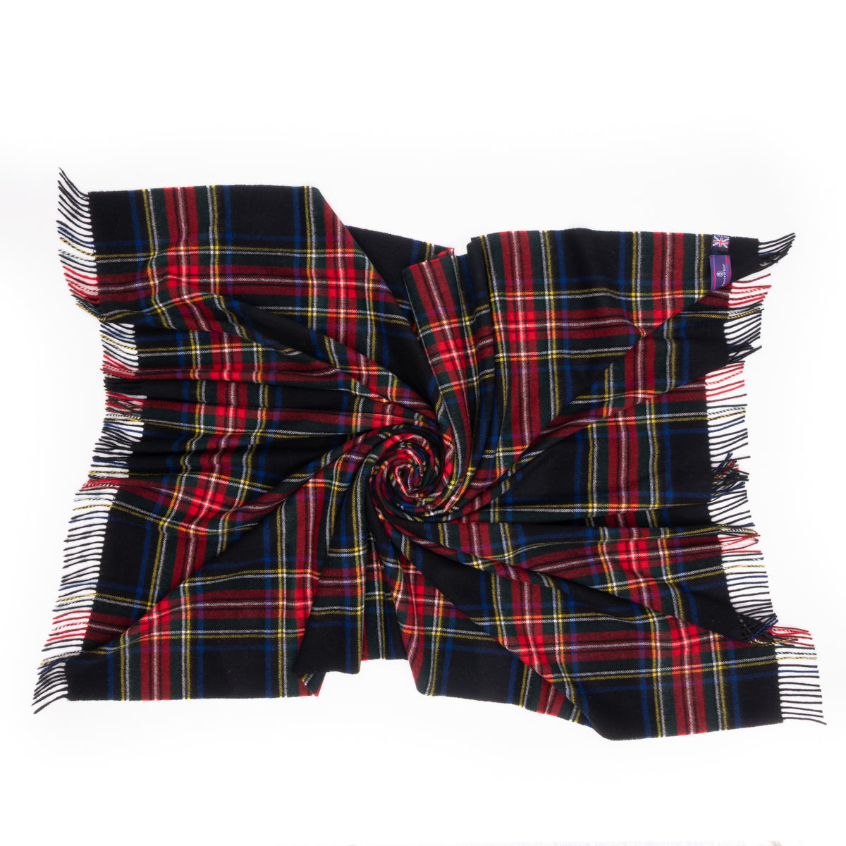 Prince of Scots Merino Wool Throw ~ Black Stewart ~-Throws and Blankets-[bar code]-Prince of Scots