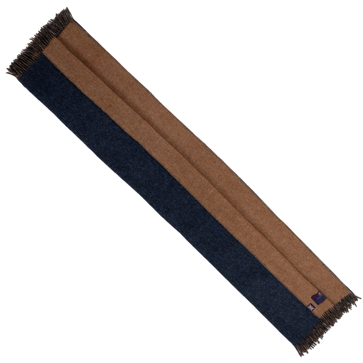 Highland Tweeds Reversible Double Cloth Throw (Charcoal/Camel) Available 4/25-Throws and Blankets-[bar code]-Prince of Scots