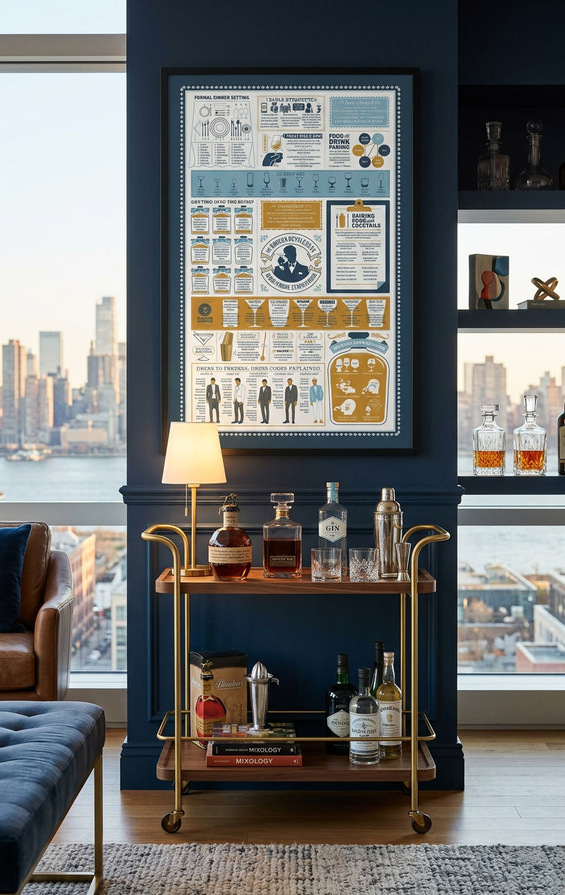 Cocktail Etiquette Tea Towel | Illustrated Bar Towel Gift | Prince of Scots