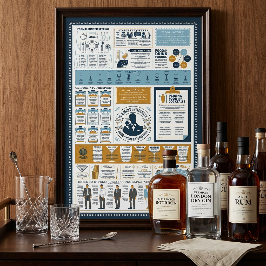 Cocktail Etiquette Tea Towel | Illustrated Bar Towel Gift | Prince of Scots