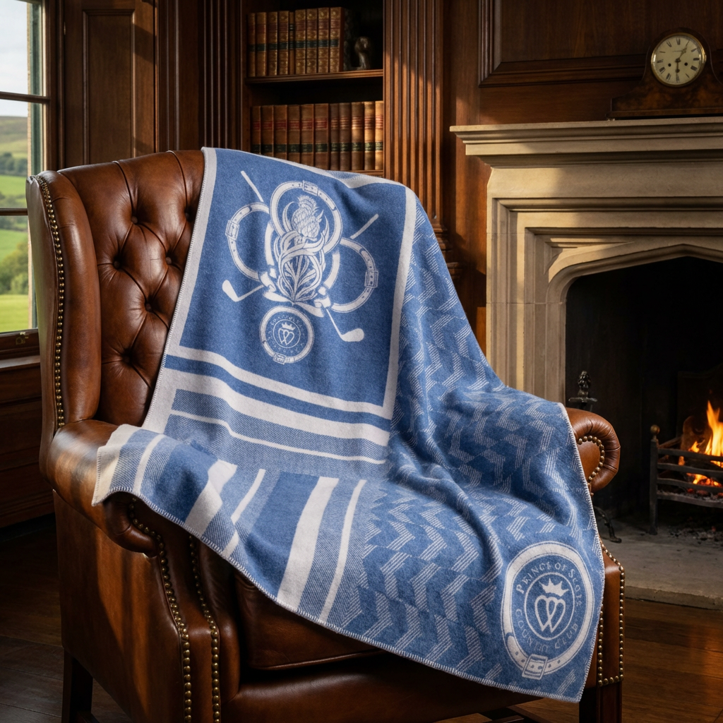 Country Club Heritage Throw – Merino Wool Golf Blanket by Prince of Scots-[bar code]-Prince of Scots