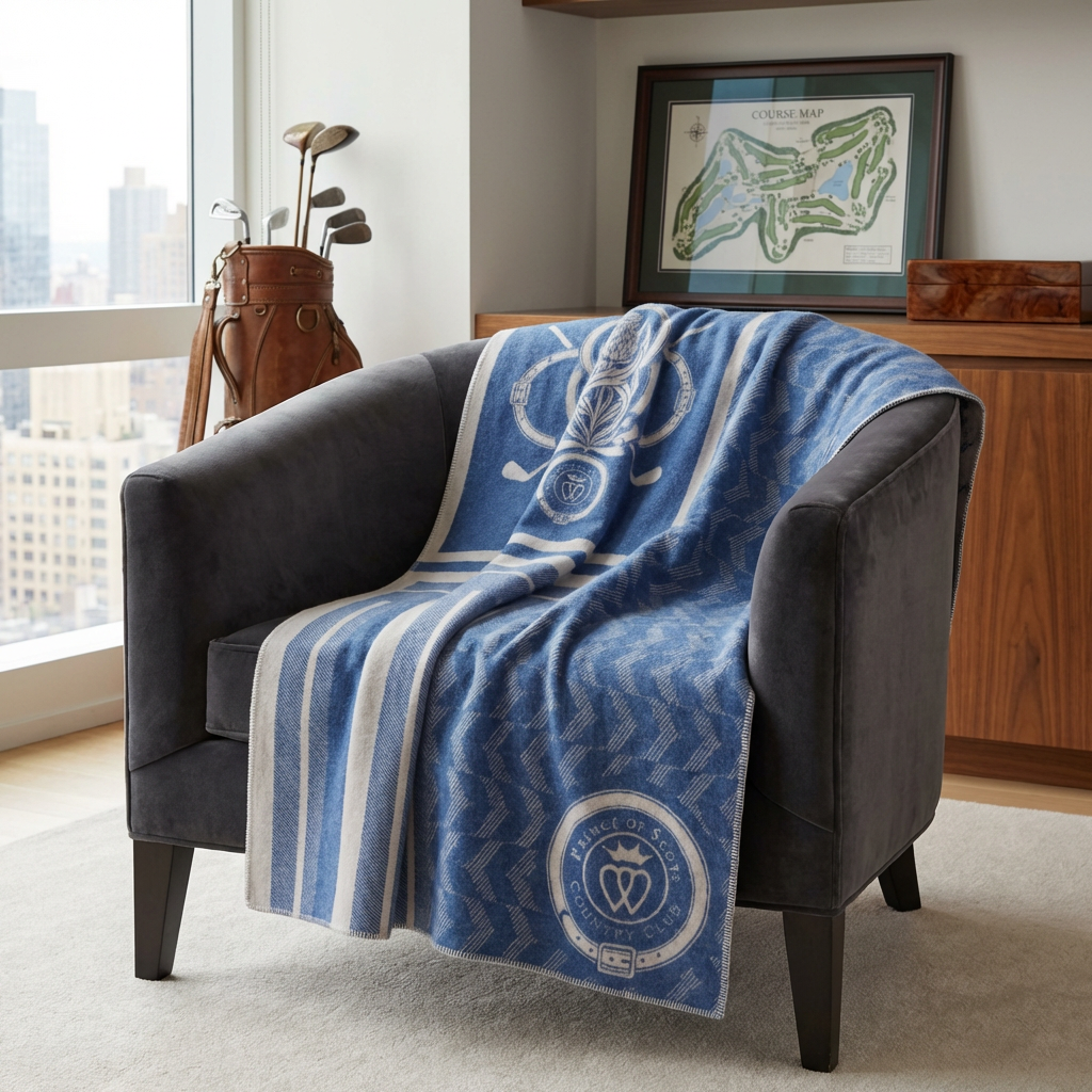 Country Club Heritage Throw – Merino Wool Golf Blanket by Prince of Scots-[bar code]-Prince of Scots