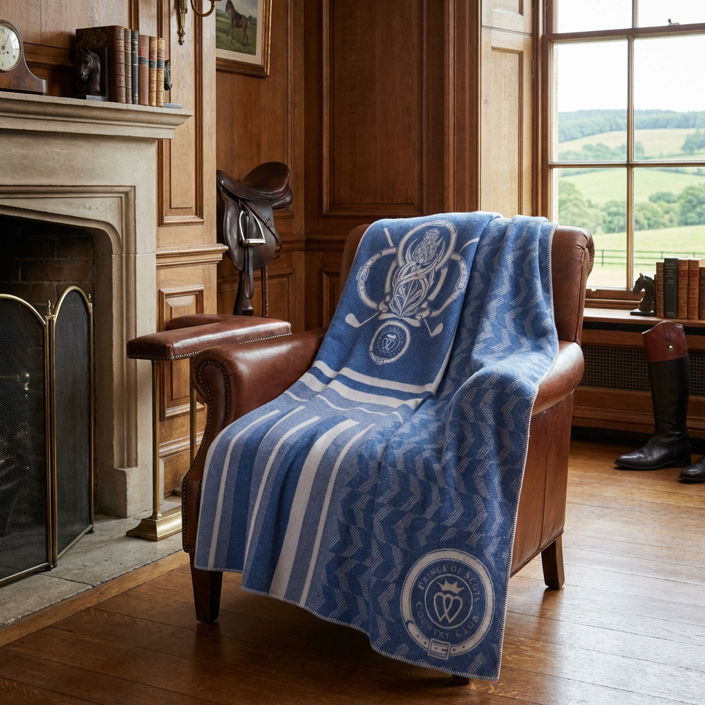 Country Club Heritage Throw – Merino Wool Golf Blanket by Prince of Scots-[bar code]-Prince of Scots