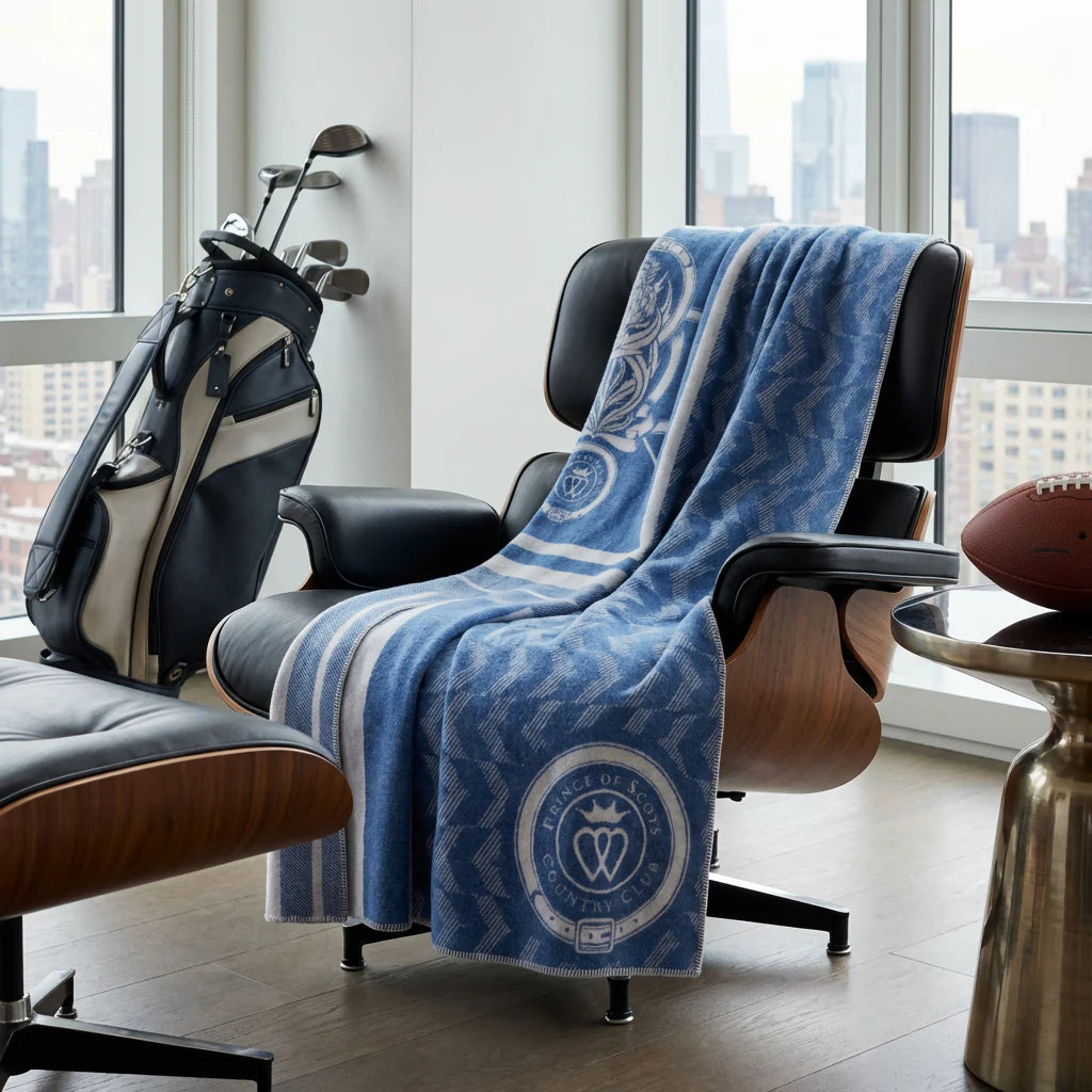 Country Club Heritage Throw – Merino Wool Golf Blanket by Prince of Scots-[bar code]-Prince of Scots