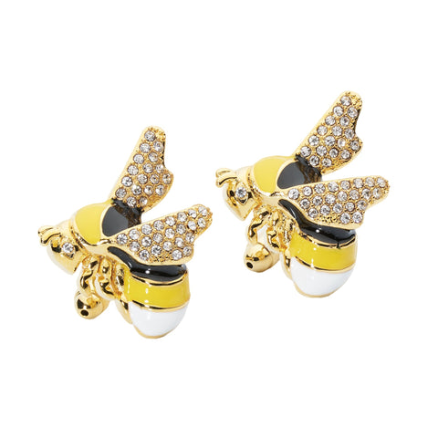 Crystal Bee Cufflinks-Gifts-[bar code]-Prince of Scots
