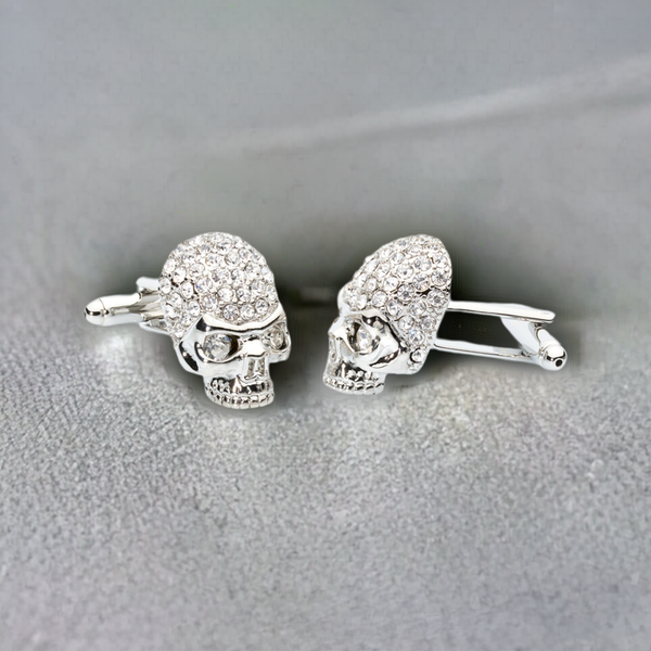 Crystal Skull Cufflinks-Gifts-[bar code]-CrystalSkulls-Prince of Scots