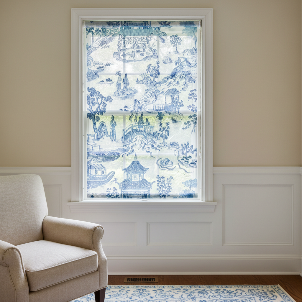 Custom Roller Shades ~ Oriental Toile-Home Gifts-[bar code]-Prince of Scots