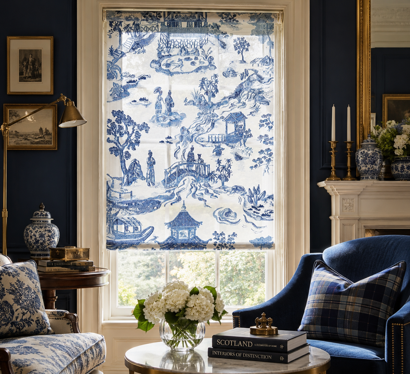 Custom Roller Shades ~ Oriental Toile-Home Gifts-[bar code]-Prince of Scots