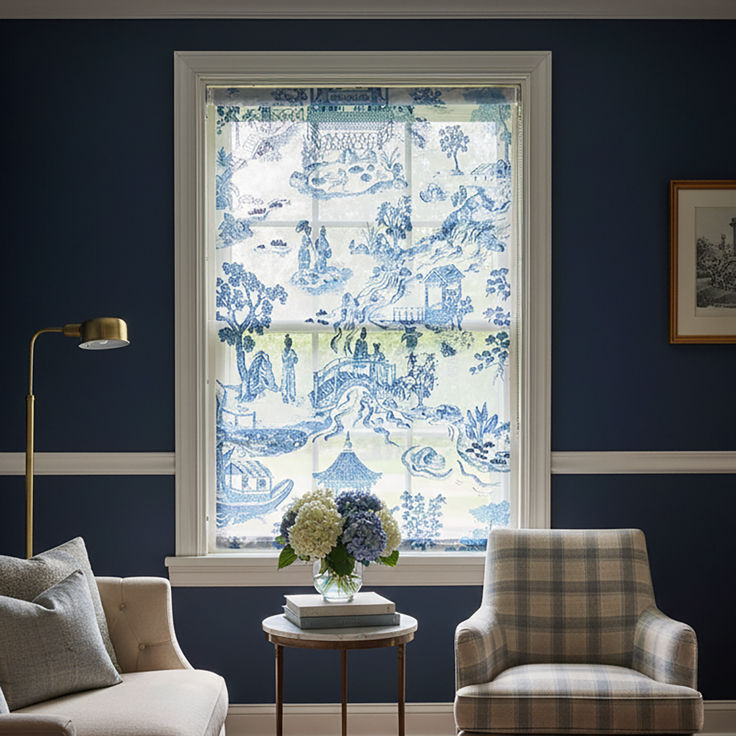 Custom Roller Shades ~ Oriental Toile-Home Gifts-[bar code]-Prince of Scots