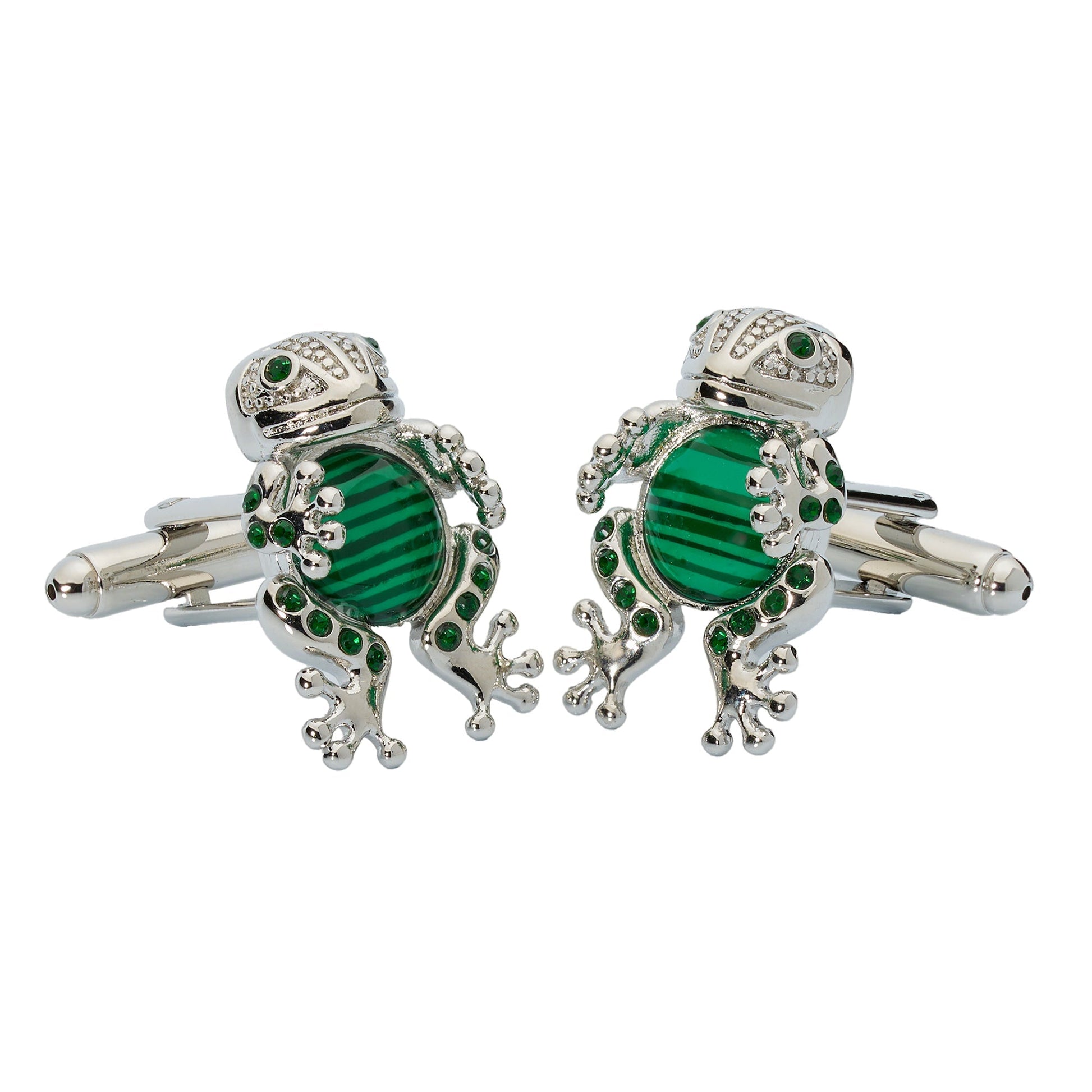 Emerald Frog Prince Crystal Cufflinks-Gifts-[bar code]-GreenFrogPrince-Prince of Scots