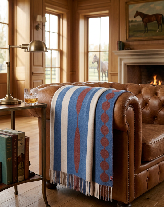 Equestrian Bridle Reversible Throw – Extra-Fine Italian Merino Wool | 56" x 72"