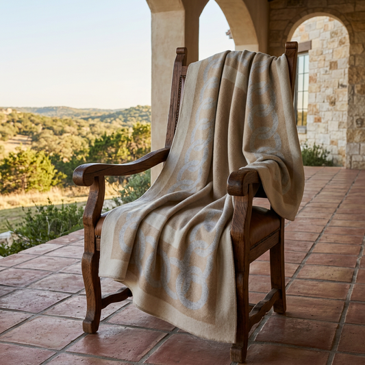 Equestrian Link Camel; Reversible Throw – Extra-Fine Italian Merino Wool | 56" x 72"