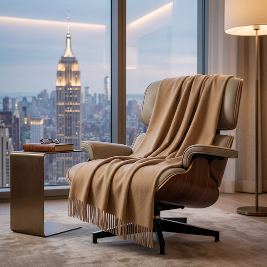 Gentlemen's Cashmere Throw ~ Camel