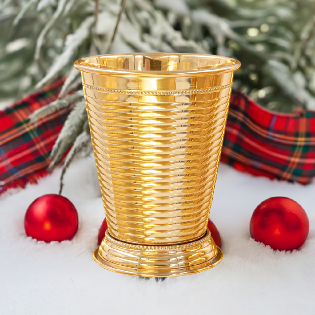 Fluted 24K Gold Plate Julep-Mint Julep-Prince of Scots-810032754006-FluttedGold-Prince of Scots