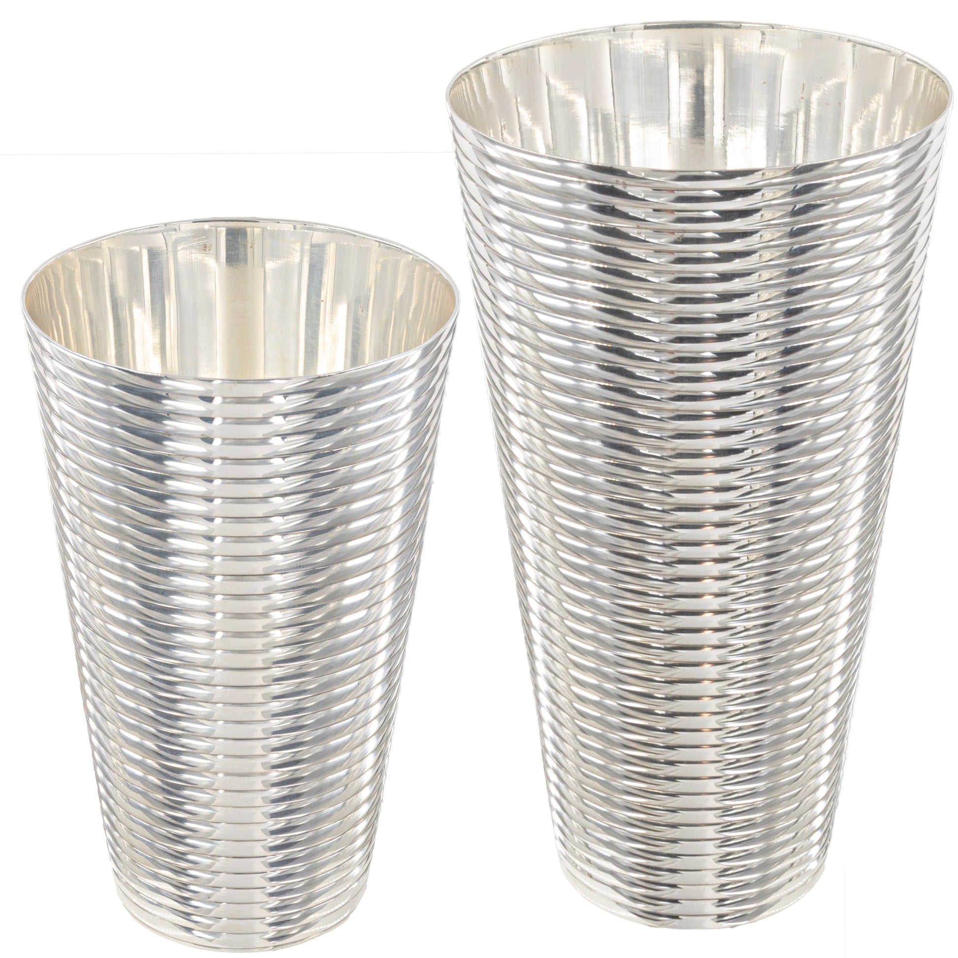 Fluted Silver 3-Piece Cocktail Shaker Set-Dining and Entertaining-Prince of Scots-810032754082-FlutedSilverShakerSet-Prince of Scots