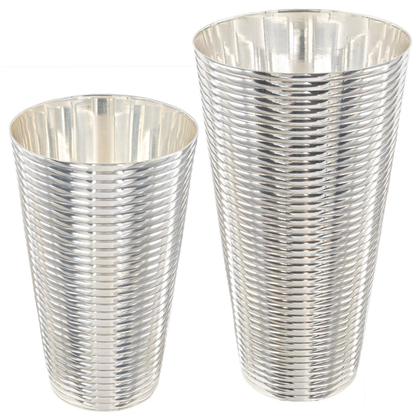 Fluted Silver 3-Piece Cocktail Shaker Set-Dining and Entertaining-Prince of Scots-810032754082-FlutedSilverShakerSet-Prince of Scots