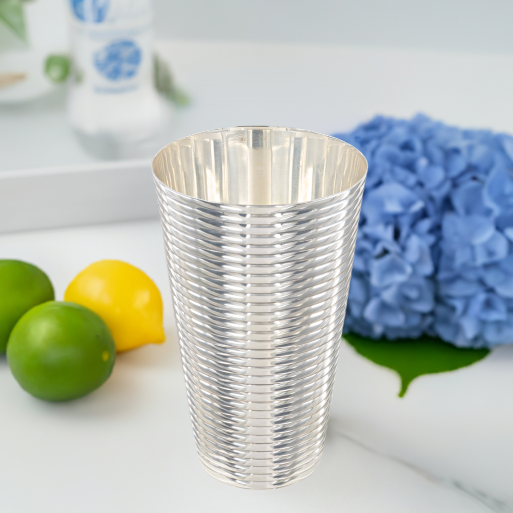 Fluted Silver Tumbler-Dining and Entertaining-Prince of Scots-810032754013-FlutedSilverTumbler-Prince of Scots