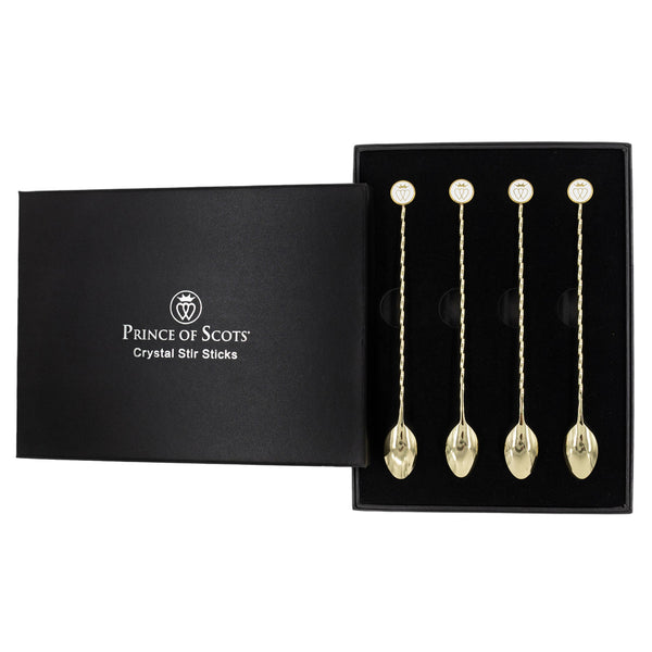 French Cocktail Spoon Gift Set ~ Gold ~-Barware-Prince of Scots-810032753740-FrenchSpoonGold-Prince of Scots