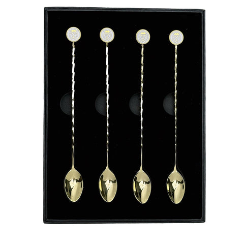 French Cocktail Spoon Gift Set ~ Gold ~-Barware-[bar code]-FrenchSpoonGold-Prince of Scots