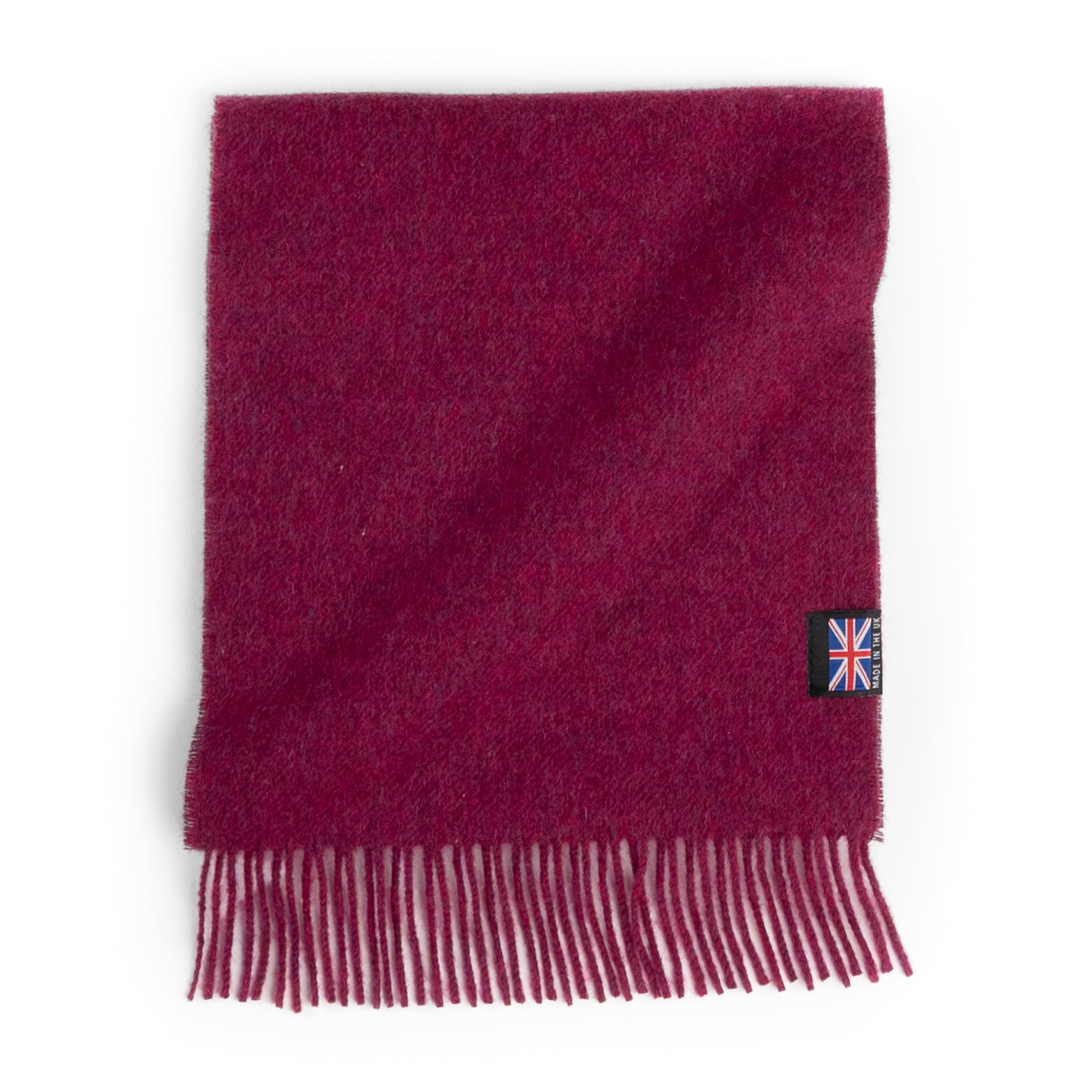 Fringed Merino Wool Scarf (Crimson)-scarf-[bar code]-Prince of Scots