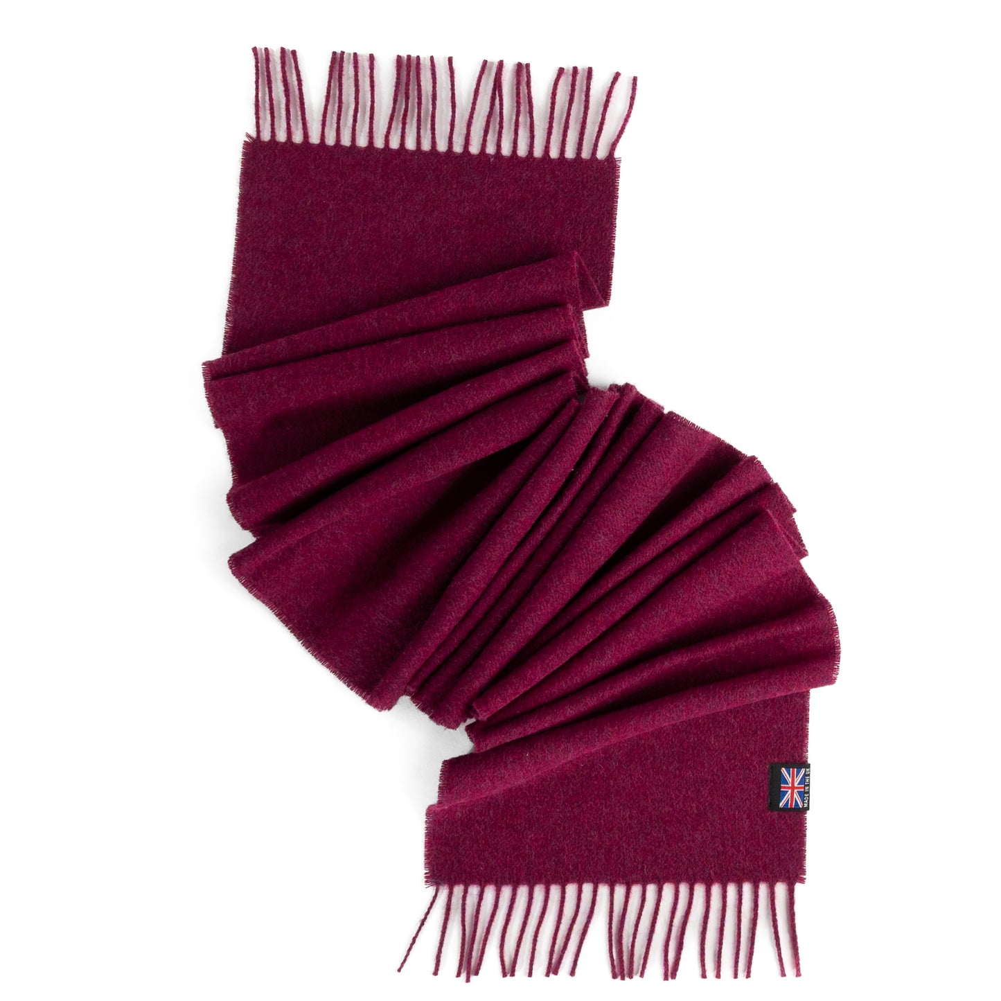 Fringed Merino Wool Scarf (Crimson)-scarf-[bar code]-Prince of Scots