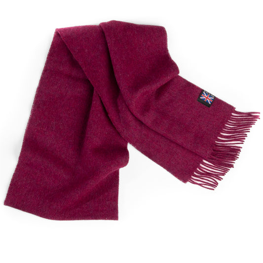 Fringed Merino Wool Scarf (Crimson)-scarf-[bar code]-Prince of Scots
