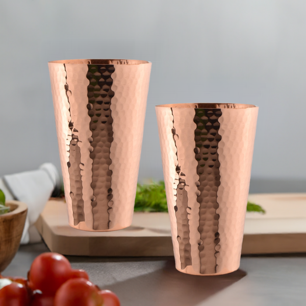 Hammered Copper Ice Tea Tumbler (Set of 2)-Dining and Entertaining-Prince of Scots-810032754136-IceTea18oz-2-Prince of Scots