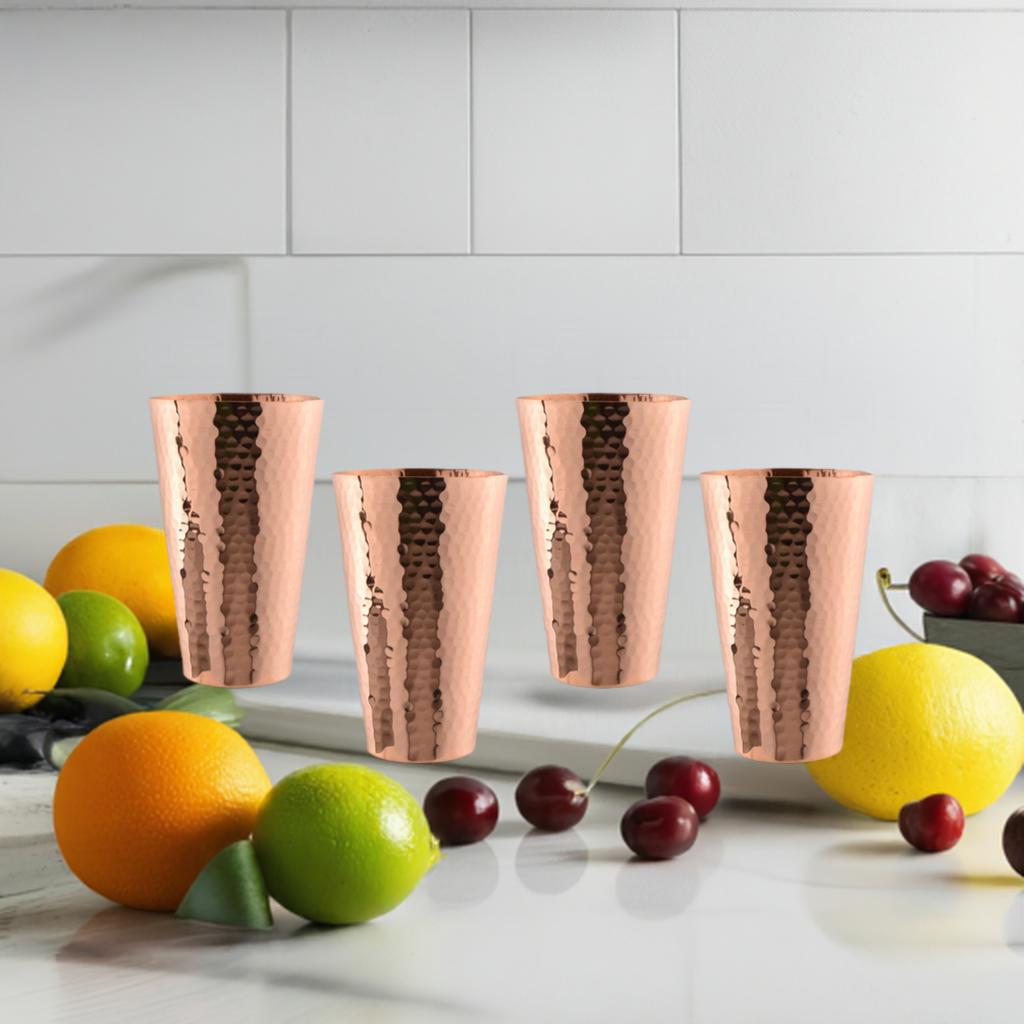 Hammered Copper Ice Tea Tumbler (Set of 4)-Dining and Entertaining-Prince of Scots-810032754143-IceTea18oz-4-Prince of Scots