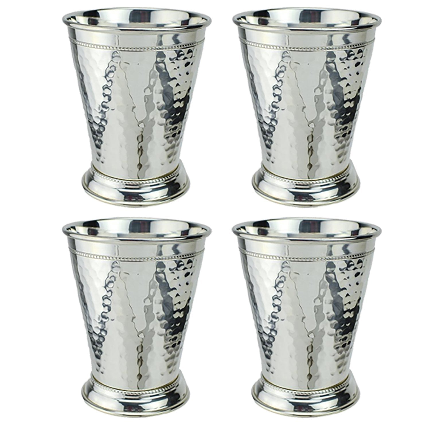 Prince of Scots Hammered Copper Mint Julep Cup w/ Pure Silver-Plate (Set of 4)-Mint Julep-MintJulepHSP4-810032752224-Prince of Scots-Prince of Scots