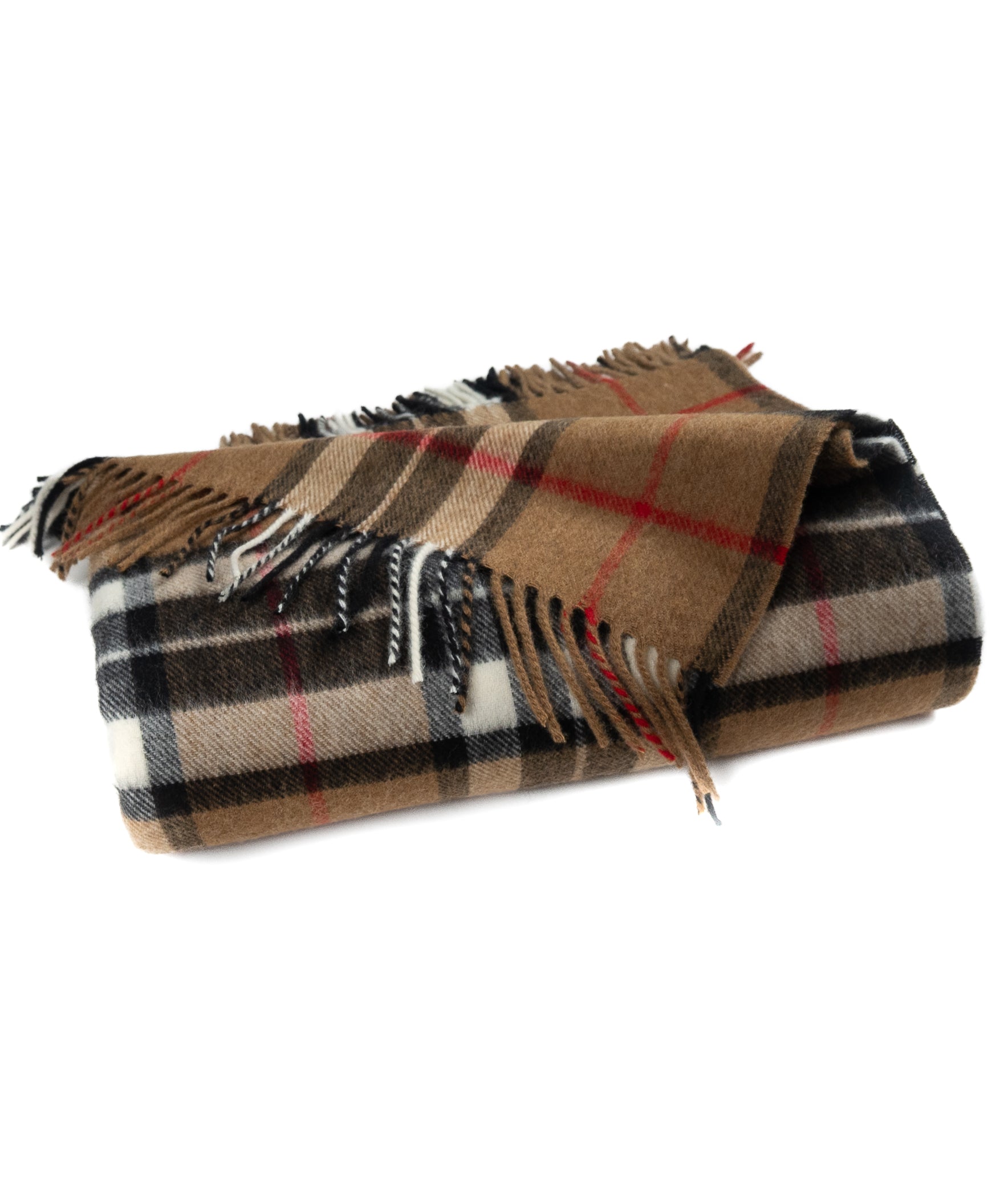 Highland Tartan Tweed Merino Wool Throw ~ Camel Thompson ~-Throws and Blankets-[bar code]-Prince of Scots