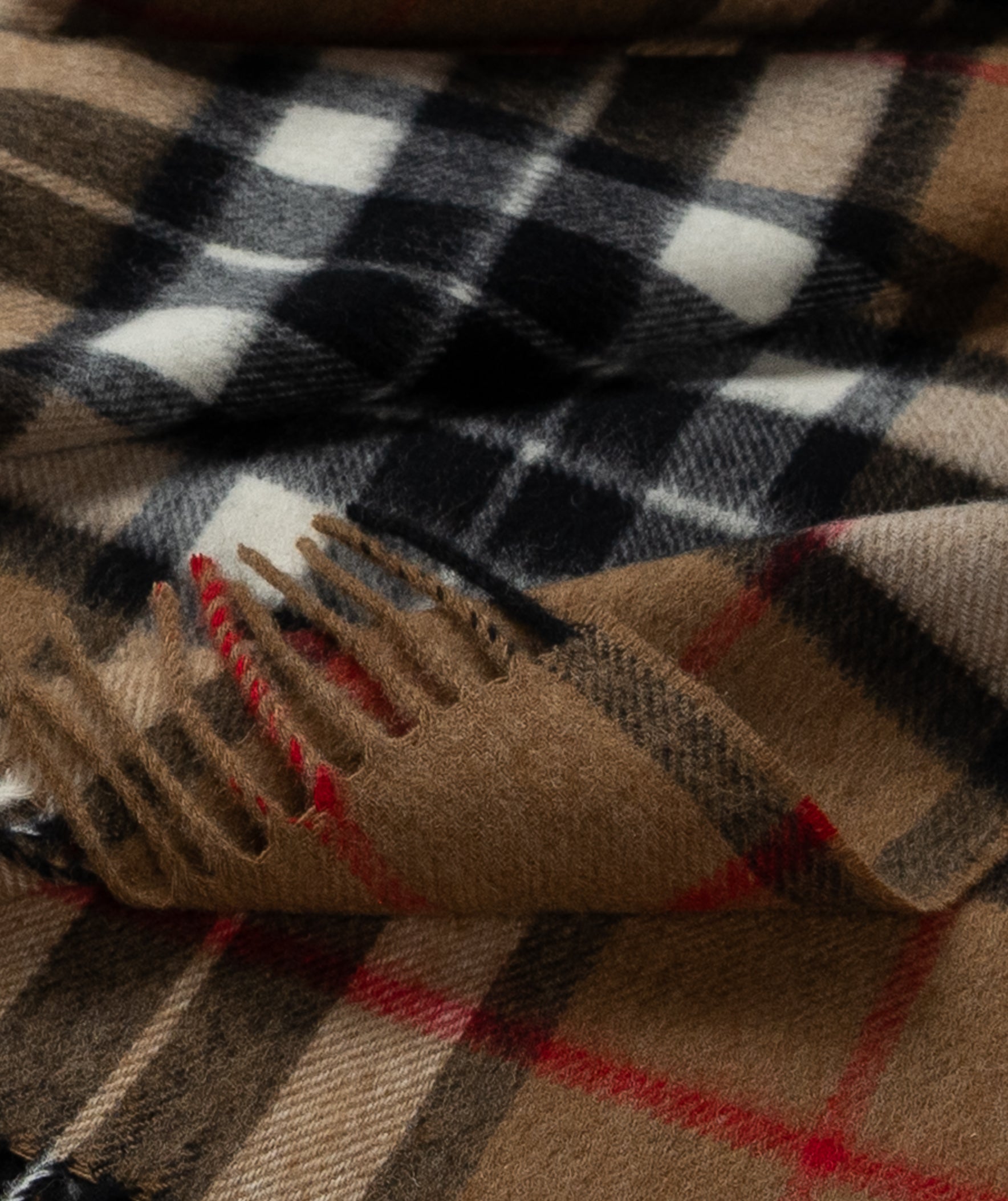 Highland Tartan Tweed Merino Wool Throw ~ Camel Thompson ~-Throws and Blankets-[bar code]-Prince of Scots