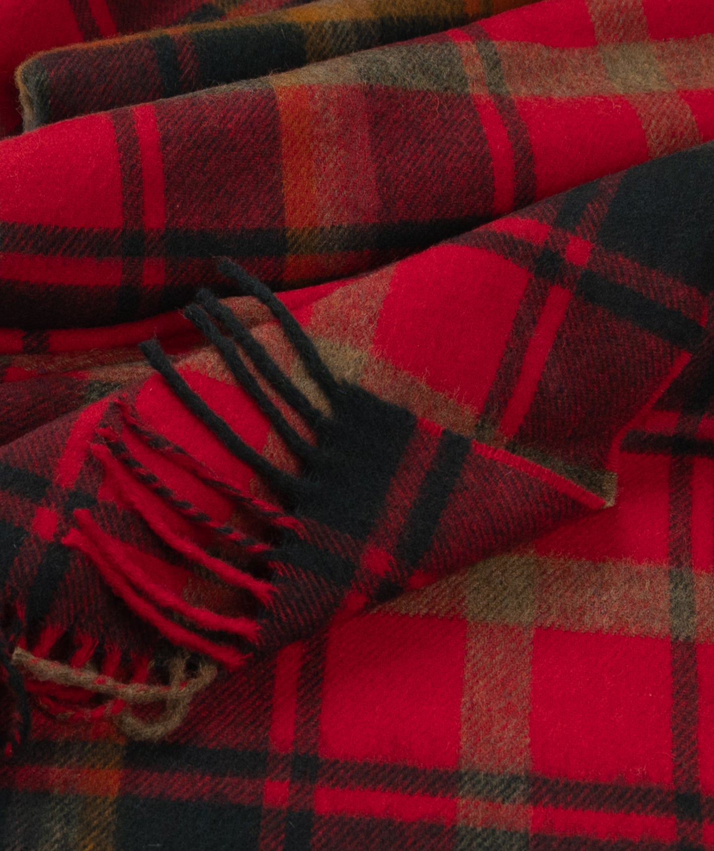 Highland Tartan Tweed Merino Wool Throw ~ Dark Maple ~-Throws and Blankets-[bar code]-Prince of Scots