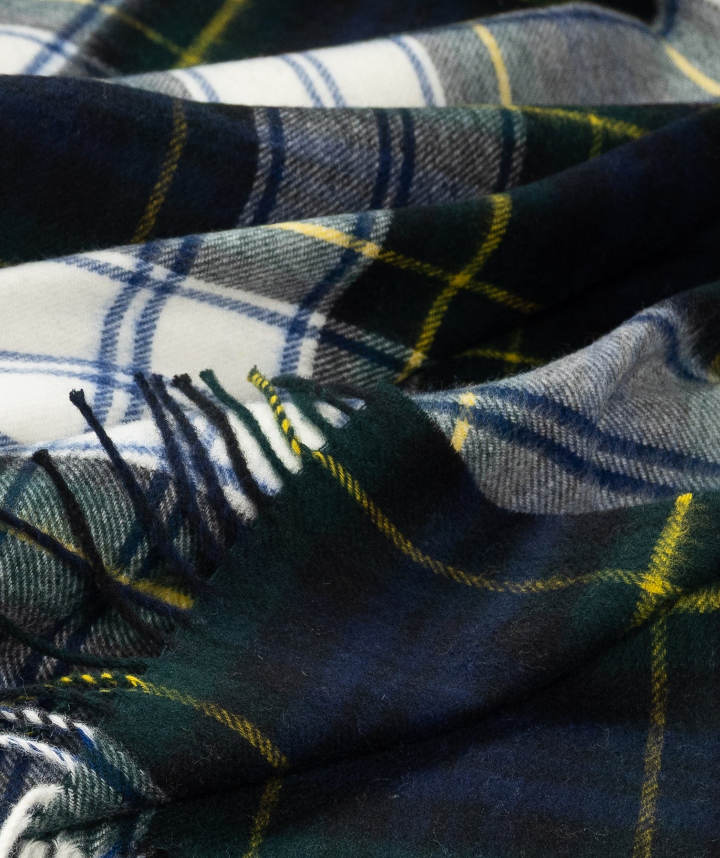 Highland Tartan Tweed Merino Wool Throw ~ Dress Gordon ~-Throws and Blankets-[bar code]-Prince of Scots