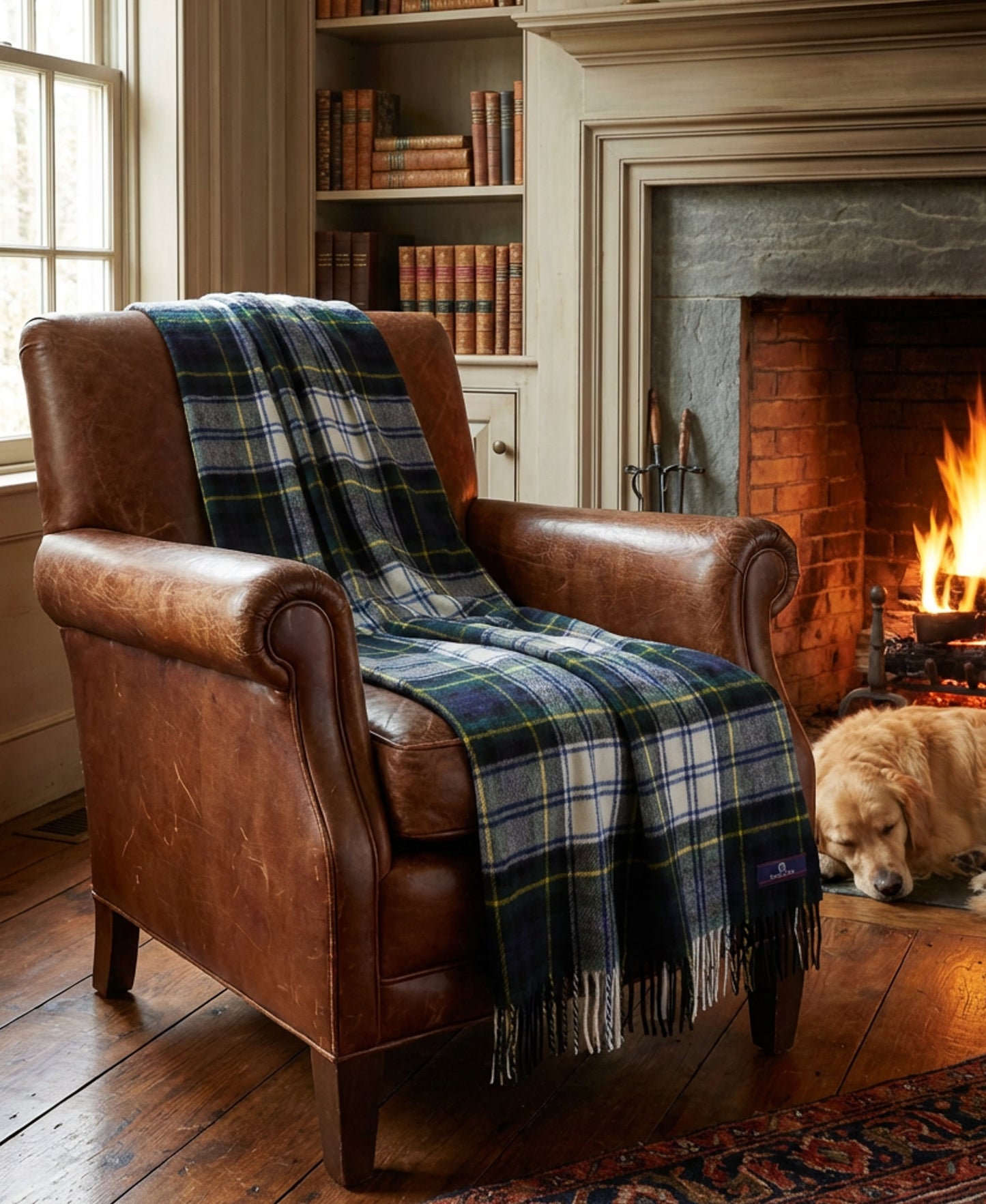 Highland Tartan Tweed Merino Wool Throw ~ Dress Gordon ~-Throws and Blankets-[bar code]-Prince of Scots