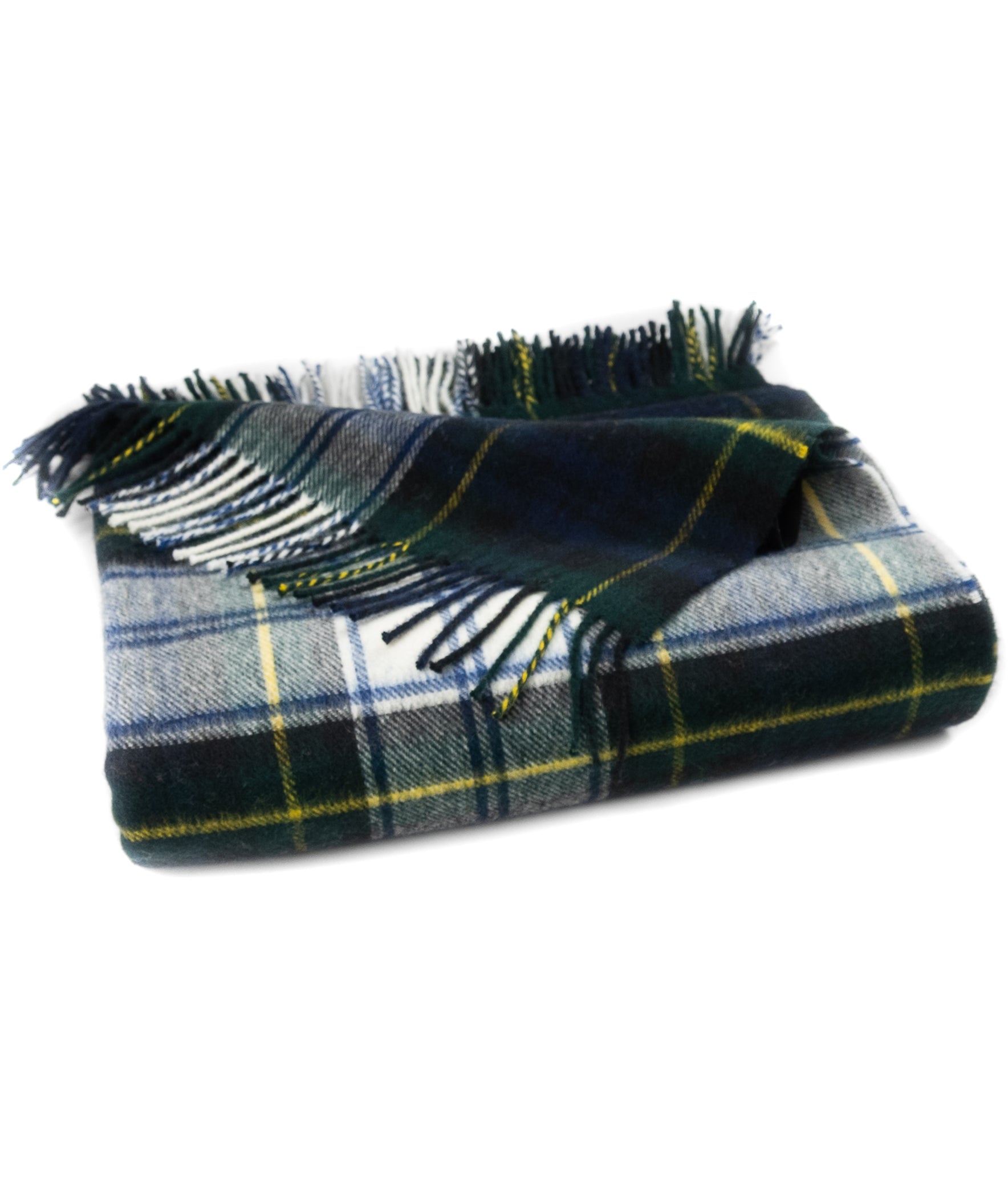 Highland Tartan Tweed Merino Wool Throw ~ Dress Gordon ~-Throws and Blankets-[bar code]-Prince of Scots