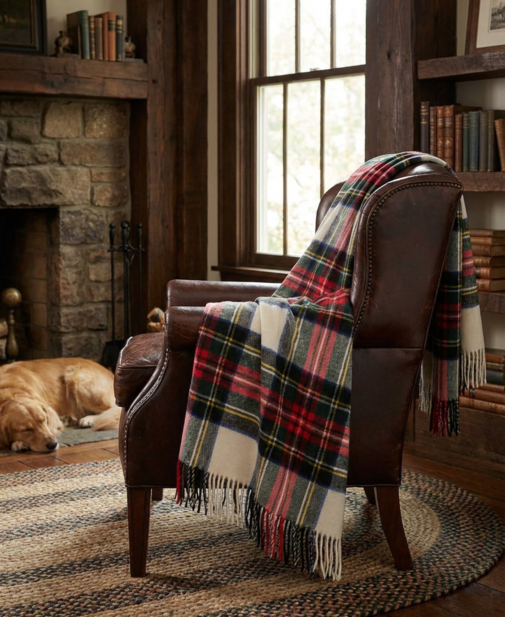 Highland Tartan Tweed Merino Wool Throw ~ Dress Stewart ~-Blankets-[bar code]-Prince of Scots