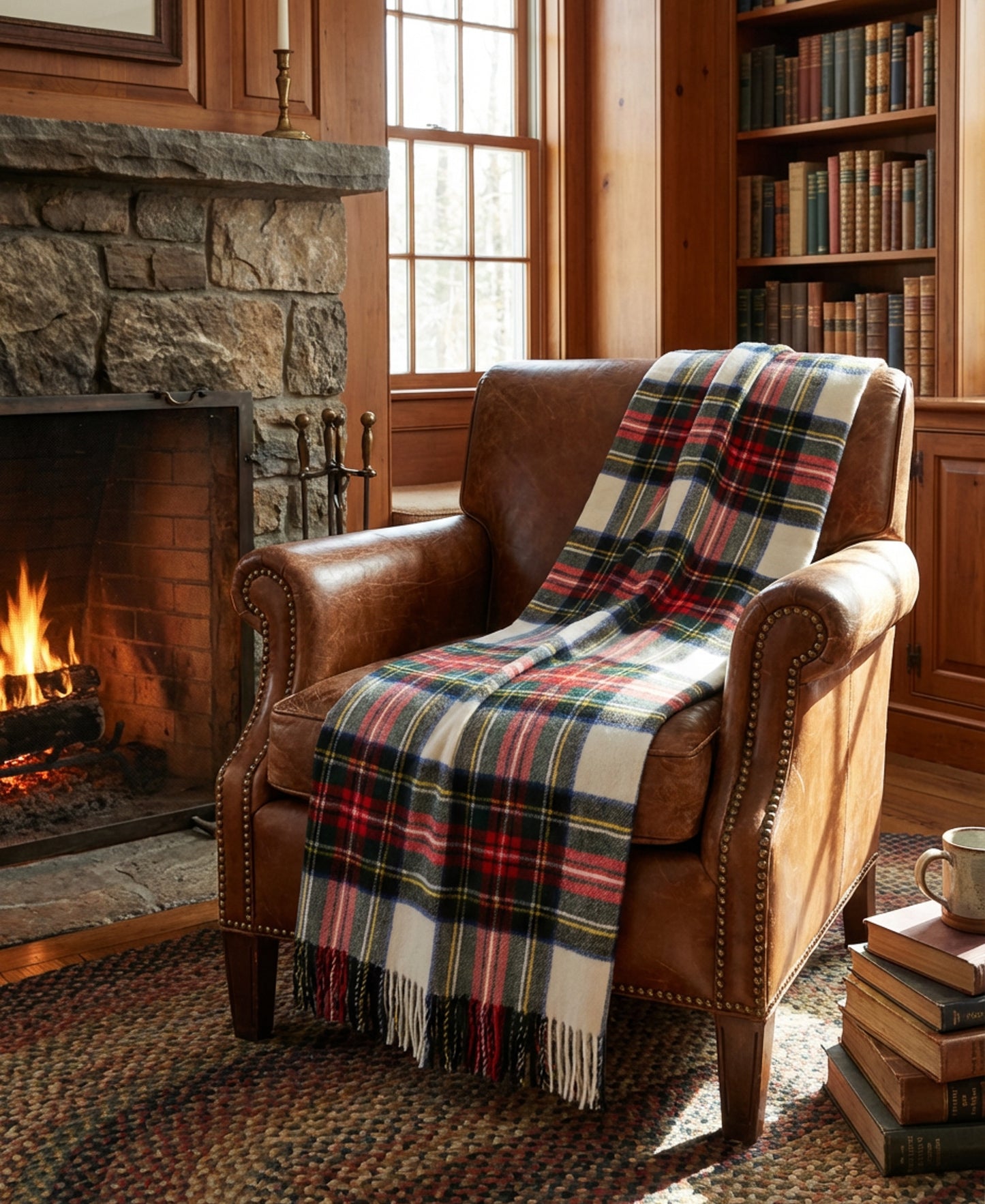 Highland Tartan Tweed Merino Wool Throw ~ Dress Stewart ~-Blankets-[bar code]-Prince of Scots