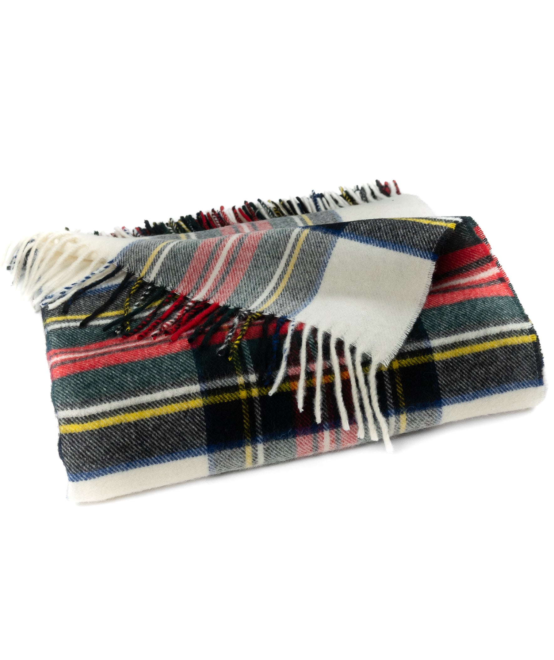 Highland Tartan Tweed Merino Wool Throw ~ Dress Stewart ~-Blankets-[bar code]-Prince of Scots