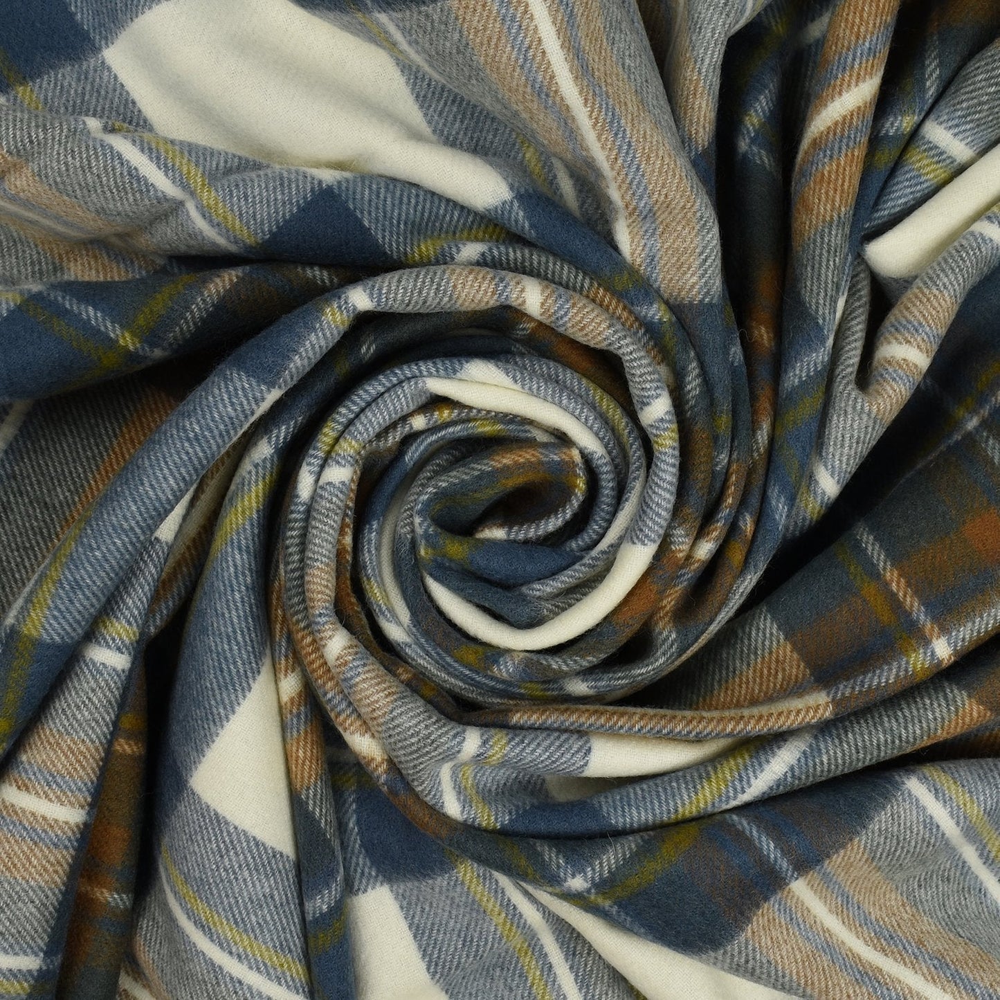 Prince of Scots Highland Tartan Tweed Merino Wool Throw ~ Muted Blue Stewart ~-Throws and Blankets-Prince of Scots-Prince of Scots