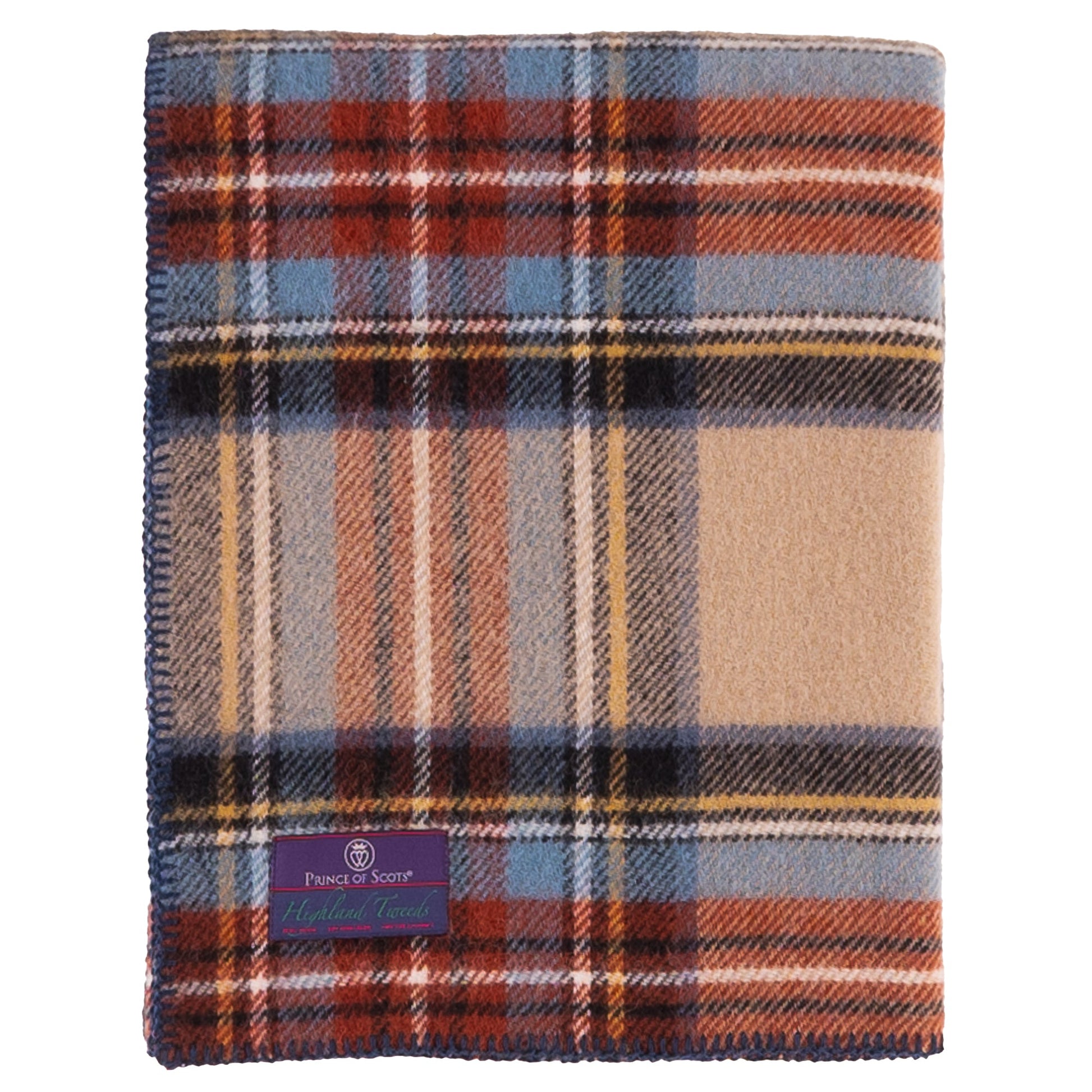 Highland Tweeds BIG Throw ~ Antique Dress Stewart ~-Throws and Blankets-[bar code]-BIGThrowAntiqueDress-Prince of Scots