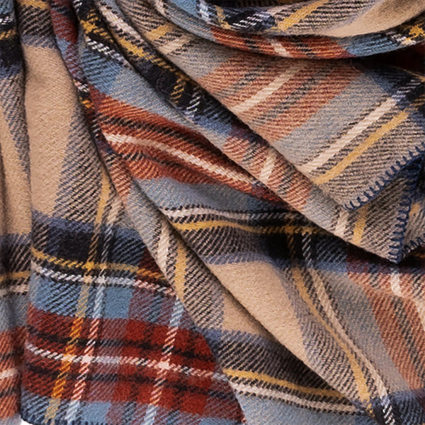 Highland Tweeds BIG Throw ~ Antique Dress Stewart ~-Throws and Blankets-[bar code]-BIGThrowAntiqueDress-Prince of Scots