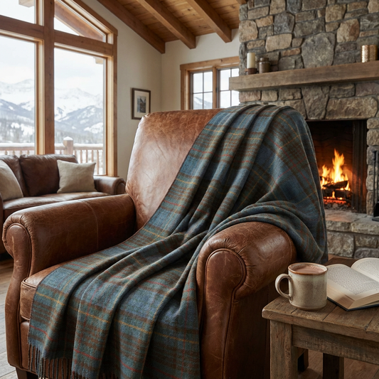 Highland Tweeds BIG Throw ~ Antique Hunting Stewart ~-Throws and Blankets-[bar code]-Prince of Scots