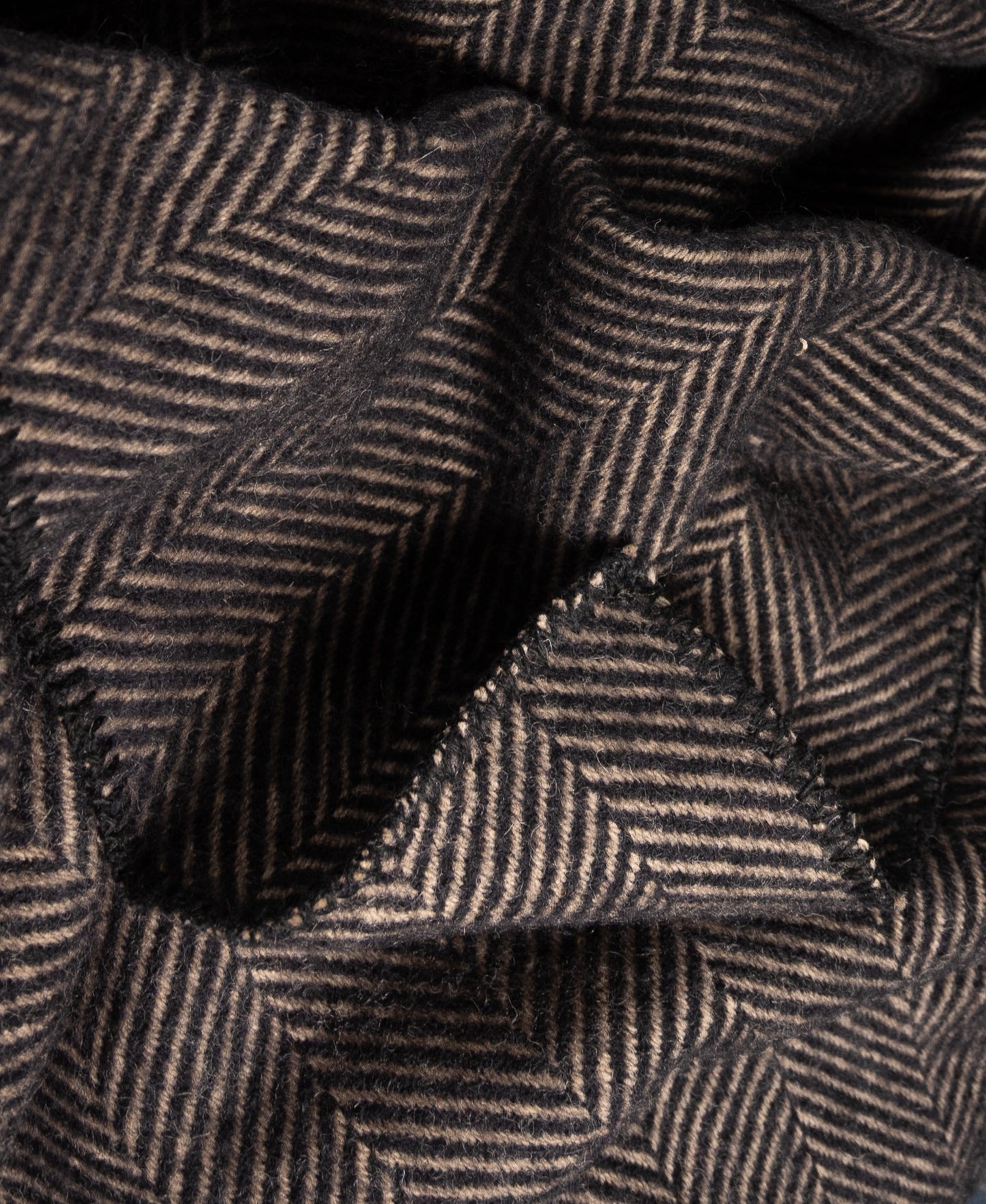Highland Tweeds BIG Throw ~ Black Herringbone ~-Throws and Blankets-[bar code]-Prince of Scots